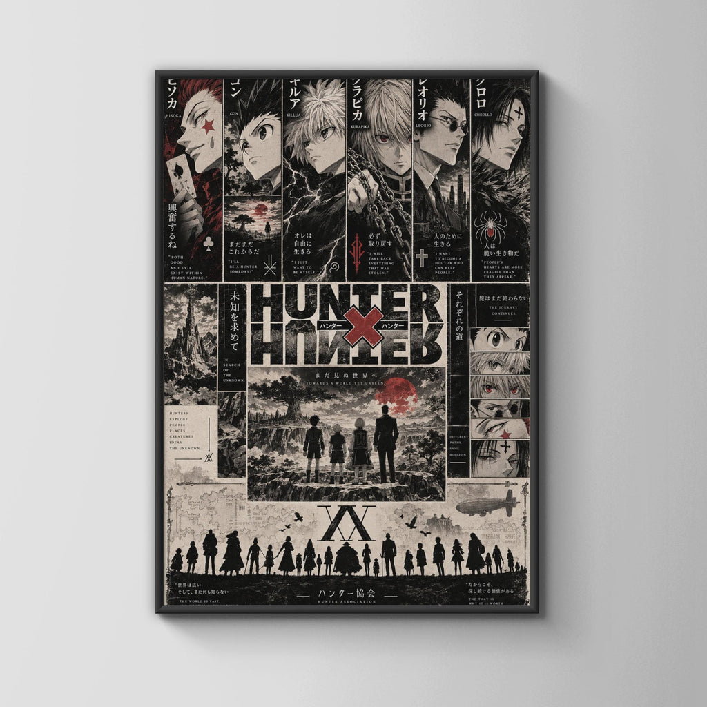 Hunter x Hunter Manga Poster, Anime Wall Art, Gon Killua Hisoka Character Print