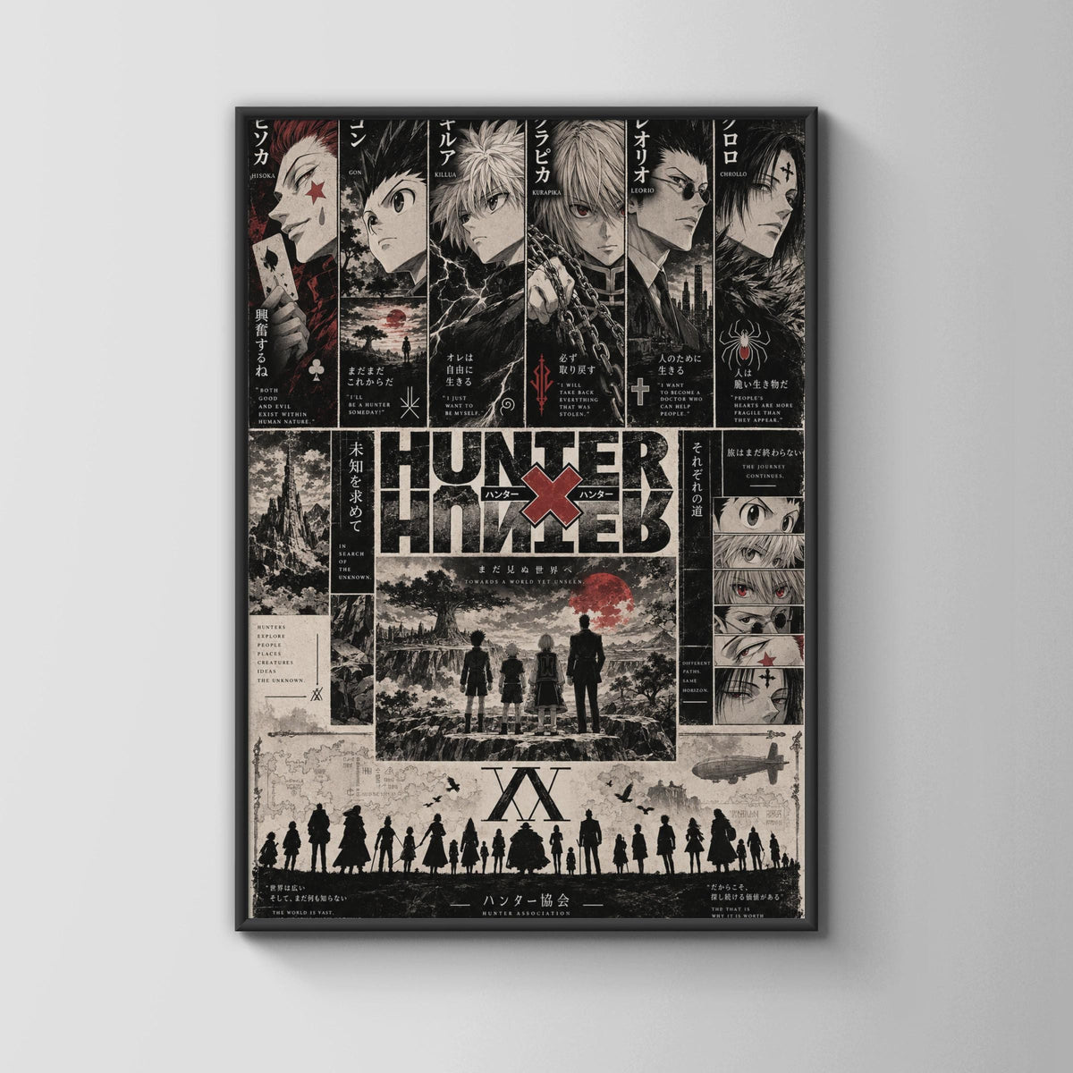 Hunter x Hunter Manga Poster, Anime Wall Art, Gon Killua Hisoka Character Print