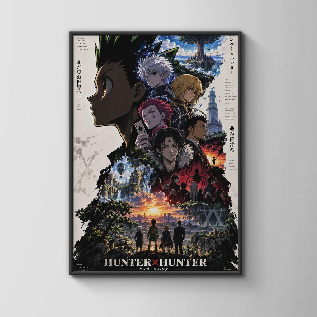 Hunter x Hunter Anime Poster, Gon Killua Hisoka Wall Art, HxH Character Print