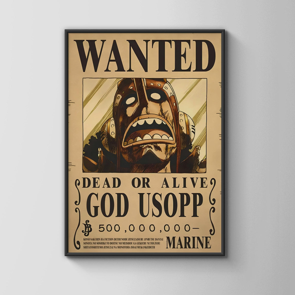 God Usopp Wanted Poster, One Piece Anime Wall Art, Manga Print, Pirate Decor