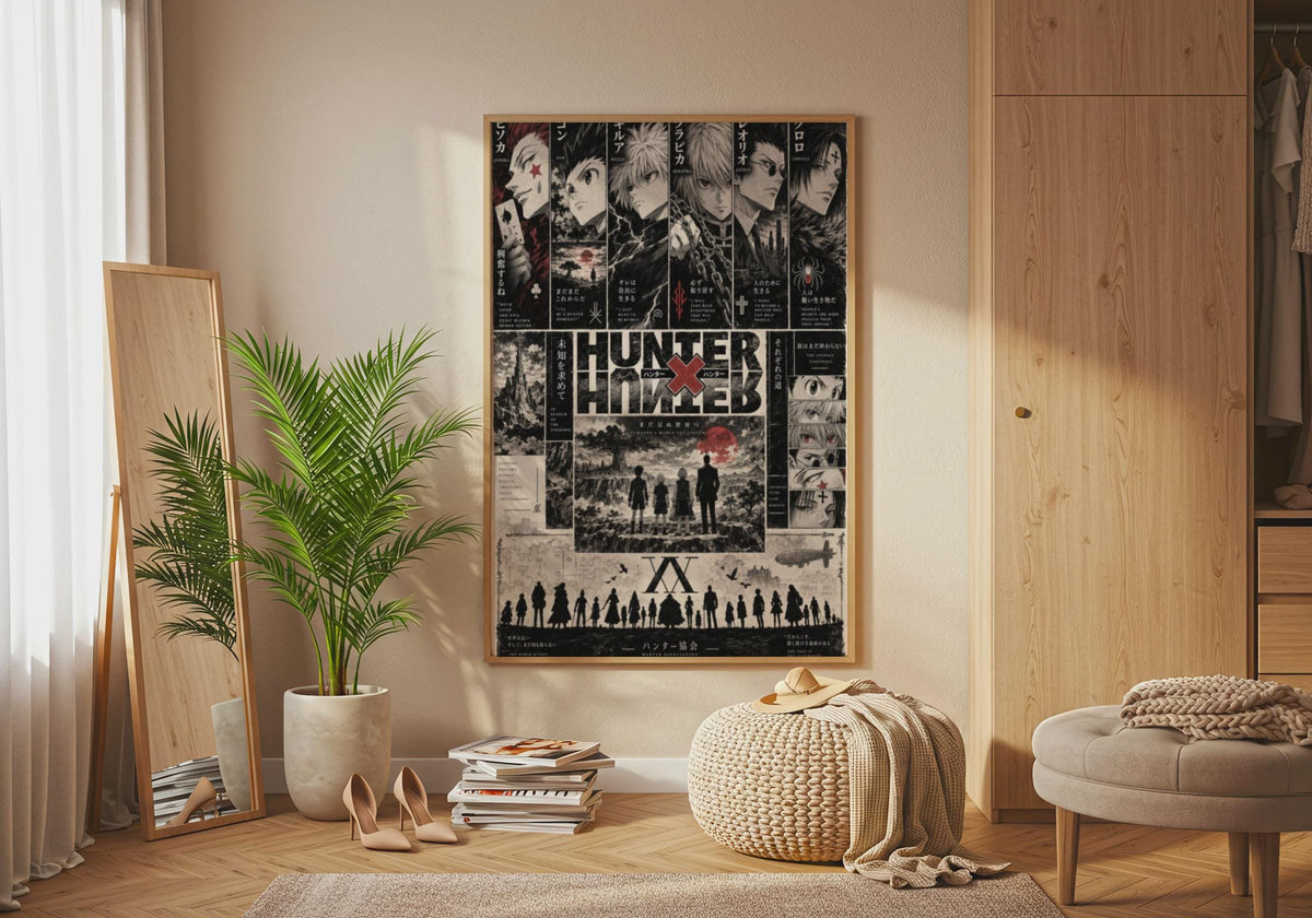 Hunter x Hunter Manga Poster, Anime Wall Art, Gon Killua Hisoka Character Print