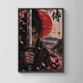 Samurai Warrior Poster, Japanese Katana Art, Cherry Blossom Print (Physical)
