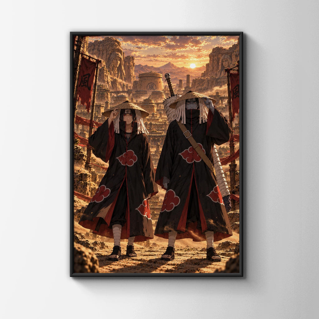 Itachi Kisame Akatsuki Poster, Hidden Sand Village Anime Wall Art, Naruto Print