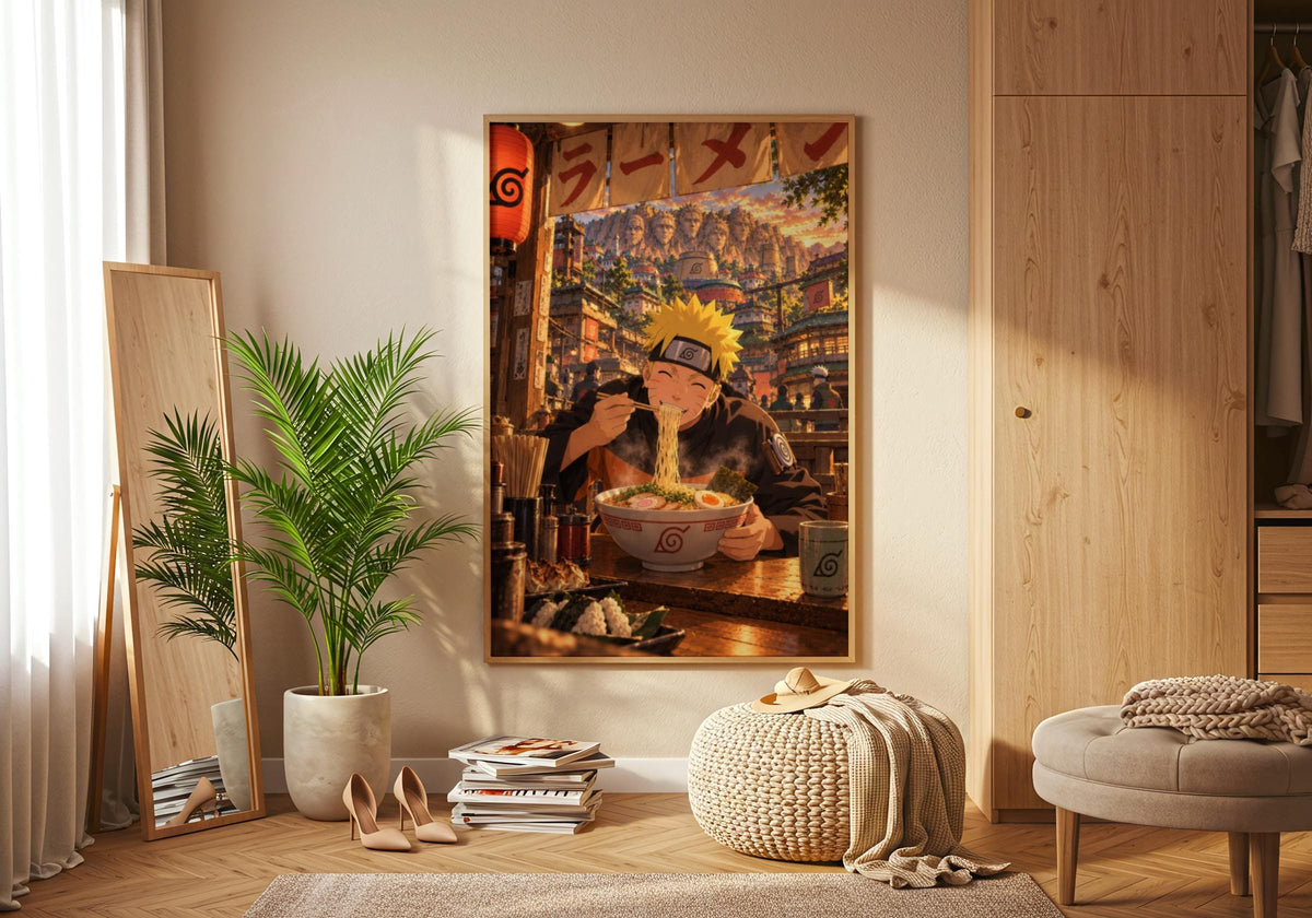 Naruto Ramen Poster, Anime Wall Art Print, Ichiraku Konoha Fan Gift, Manga Decor
