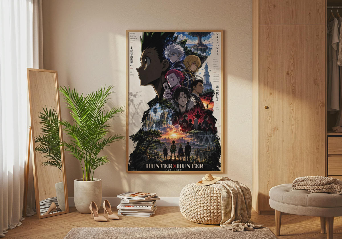 Hunter x Hunter Anime Poster, Gon Killua Hisoka Wall Art, HxH Character Print