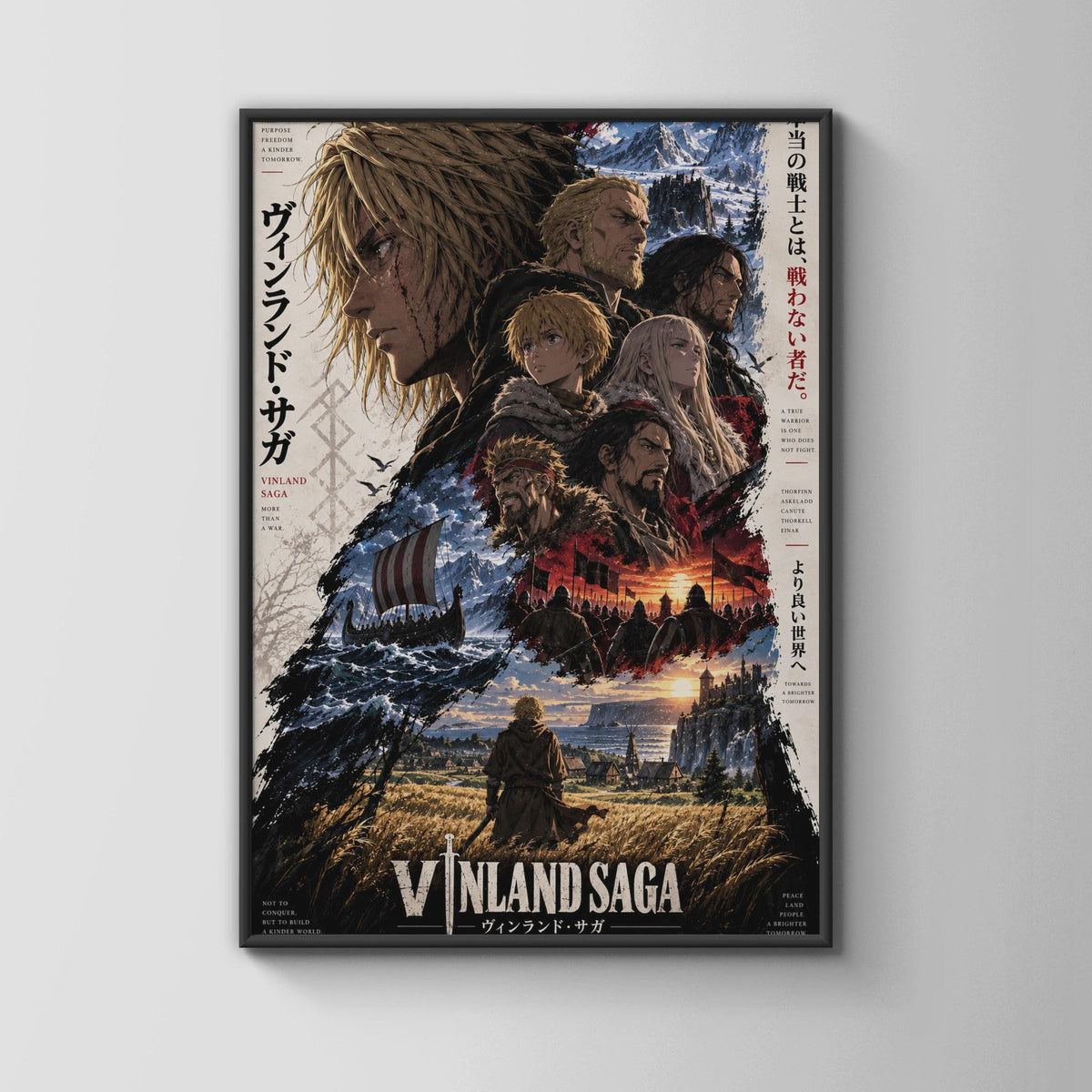 Vinland Saga Anime Collage Poster, Thorfinn Viking Wall Art, Manga Print