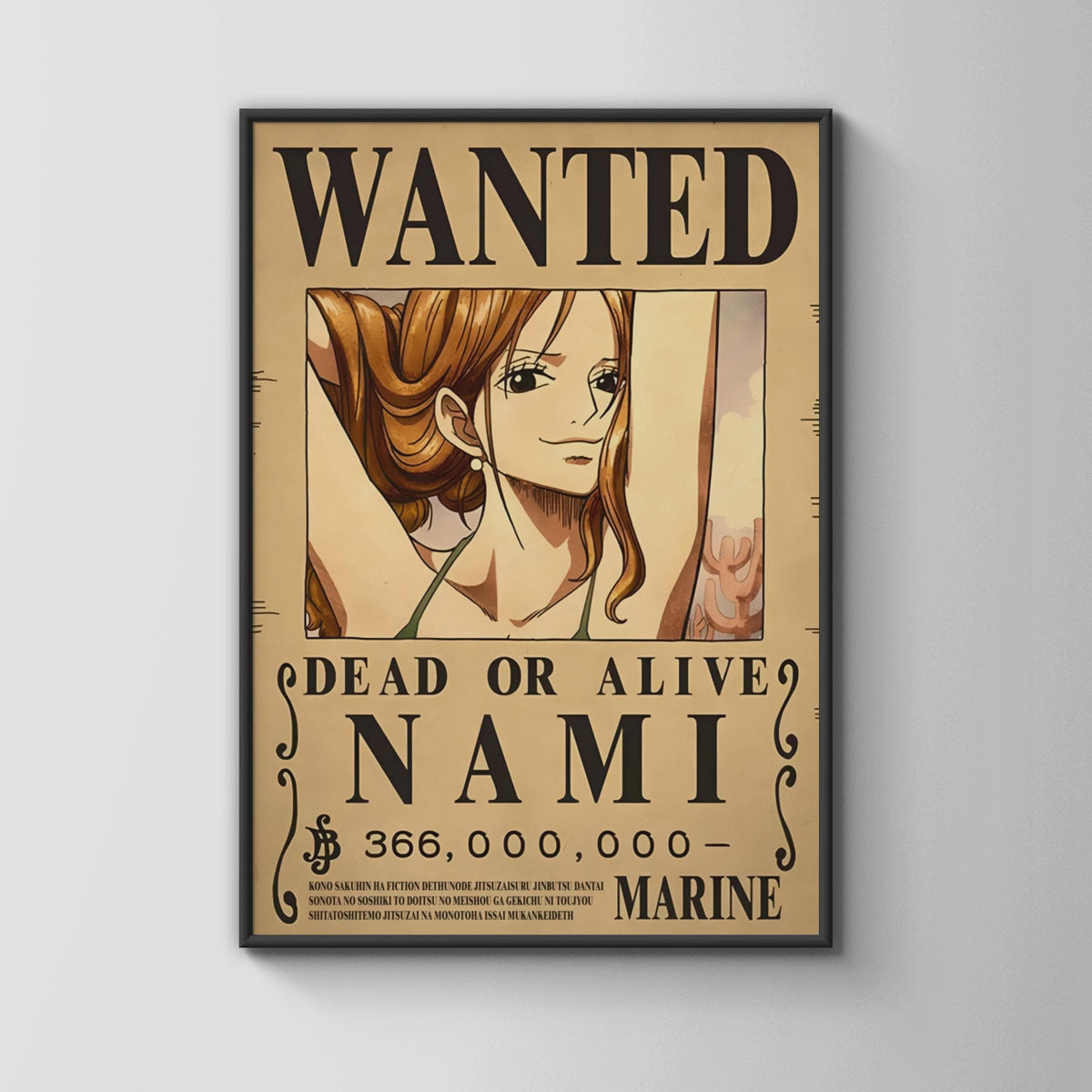 Nami Wanted Poster One Piece Anime Print, Straw Hat Crew Wall Art, Manga Decor