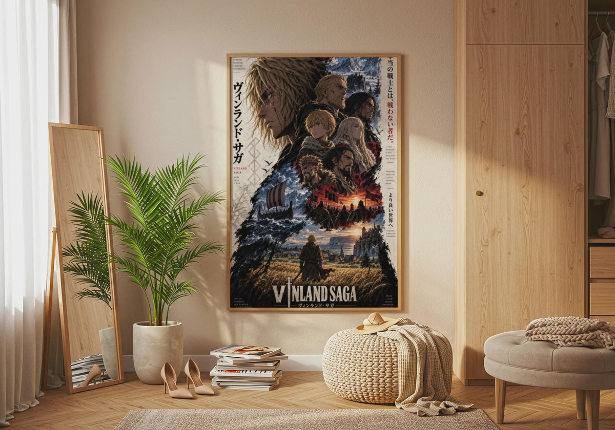 Vinland Saga Anime Collage Poster, Thorfinn Viking Wall Art, Manga Print