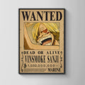 Sanji Wanted Poster Print, Vinsmoke One Piece Anime Wall Art, Manga Fan Gift