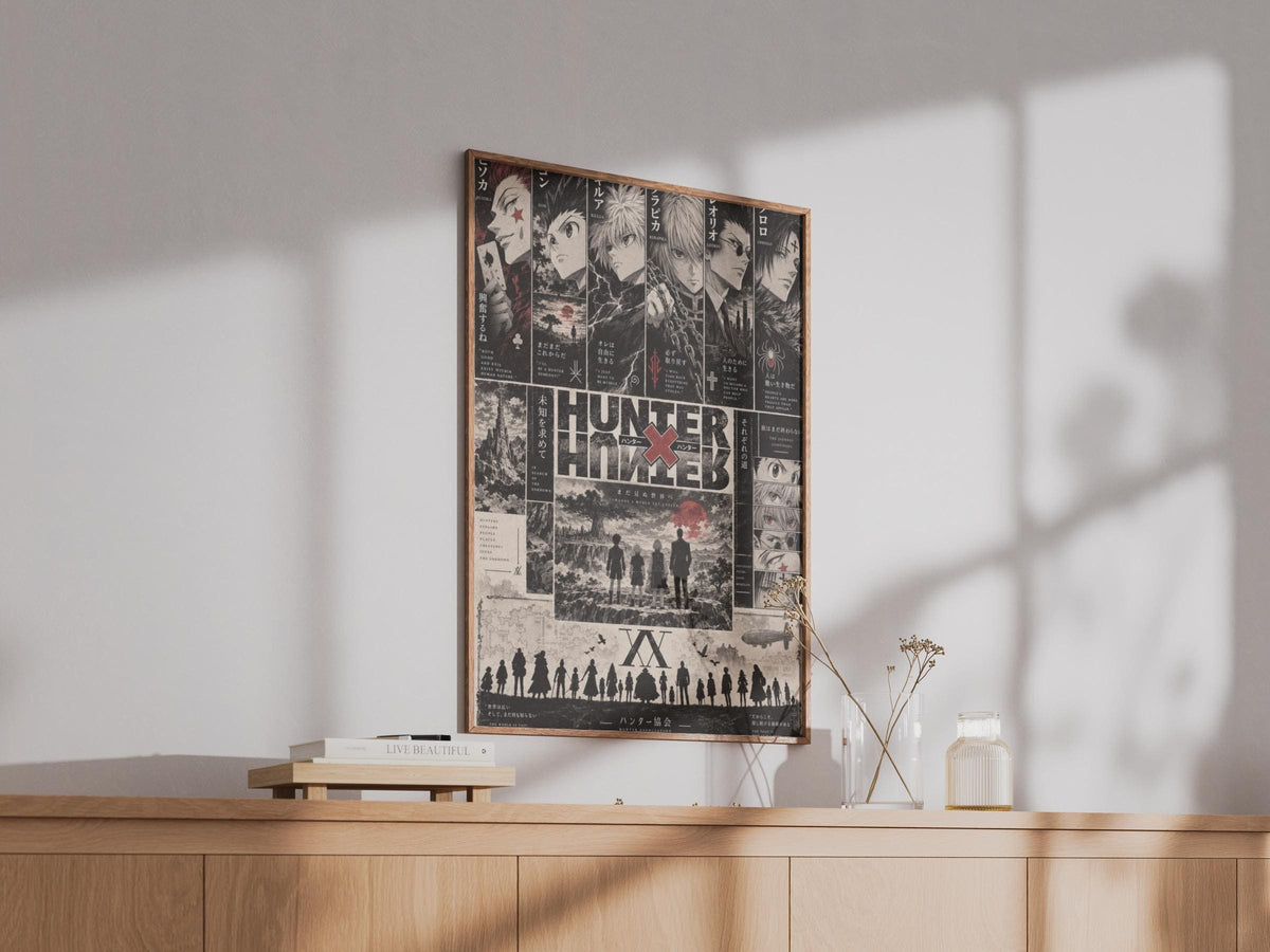 Hunter x Hunter Manga Poster, Anime Wall Art, Gon Killua Hisoka Character Print