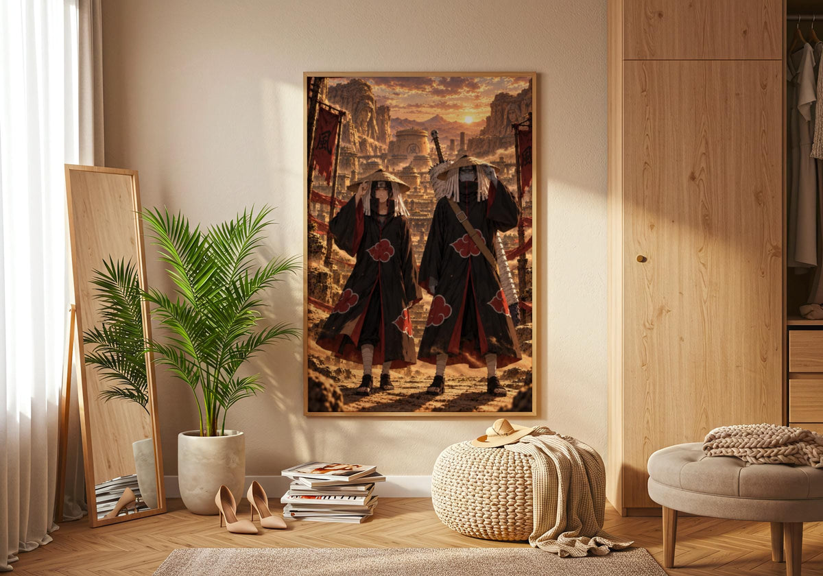 Itachi Kisame Akatsuki Poster, Hidden Sand Village Anime Wall Art, Naruto Print