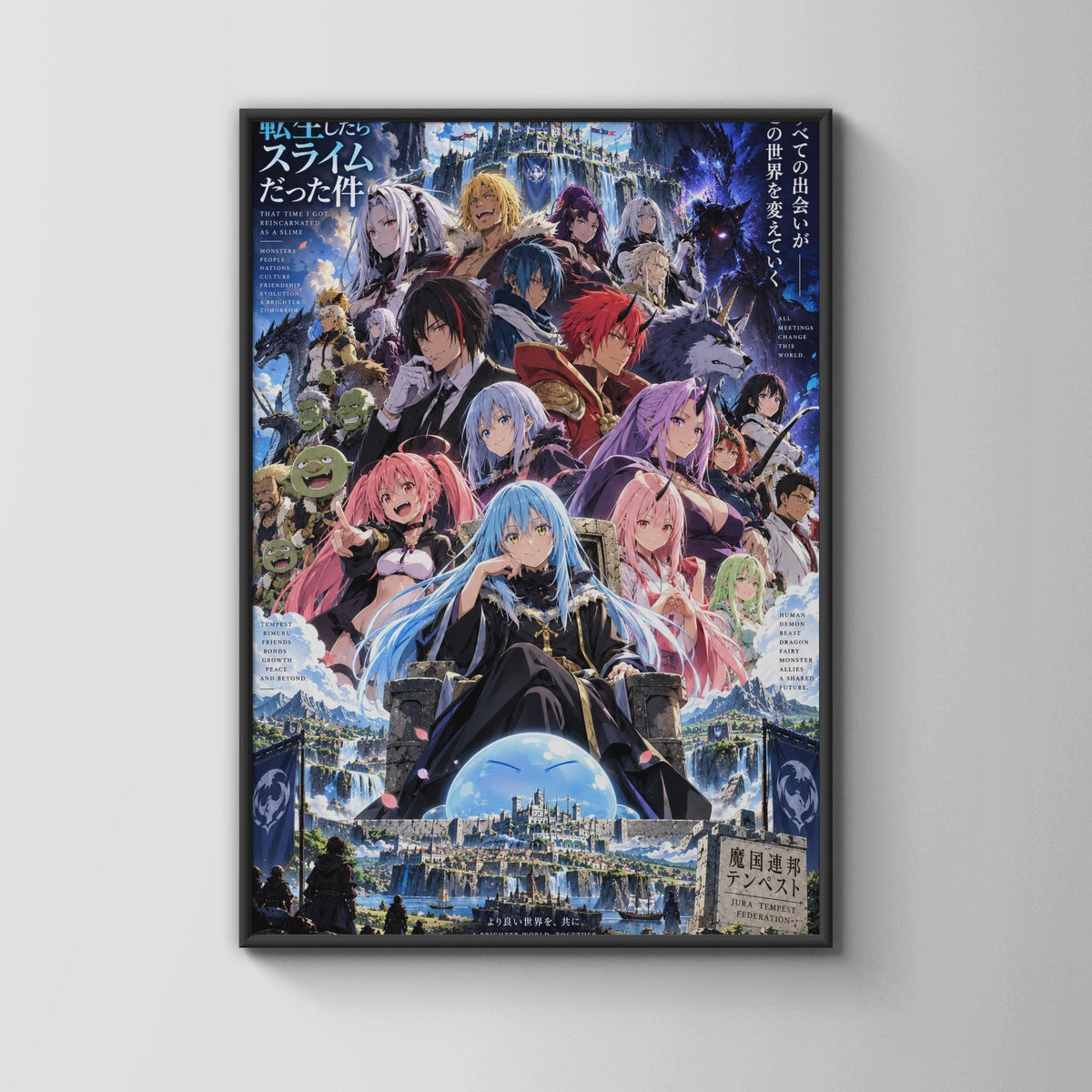 That Time I Got Reincarnated As A Slime Poster, Rimuru Ensemble Cast Wall Art