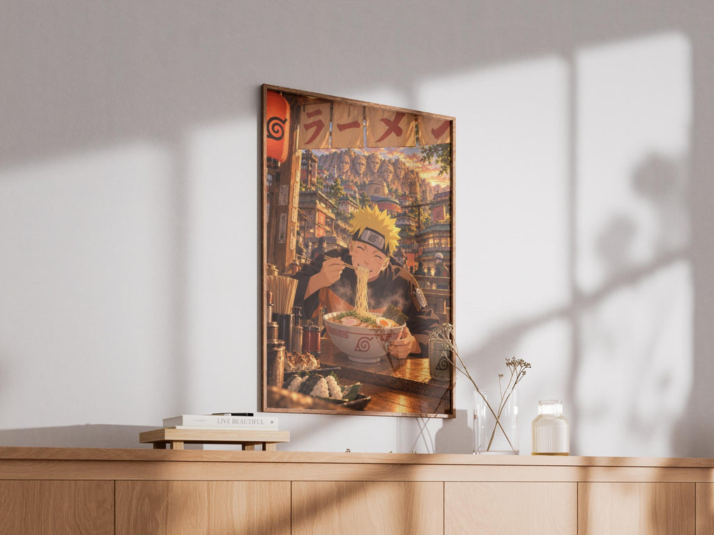 Naruto Ramen Poster, Anime Wall Art Print, Ichiraku Konoha Fan Gift, Manga Decor
