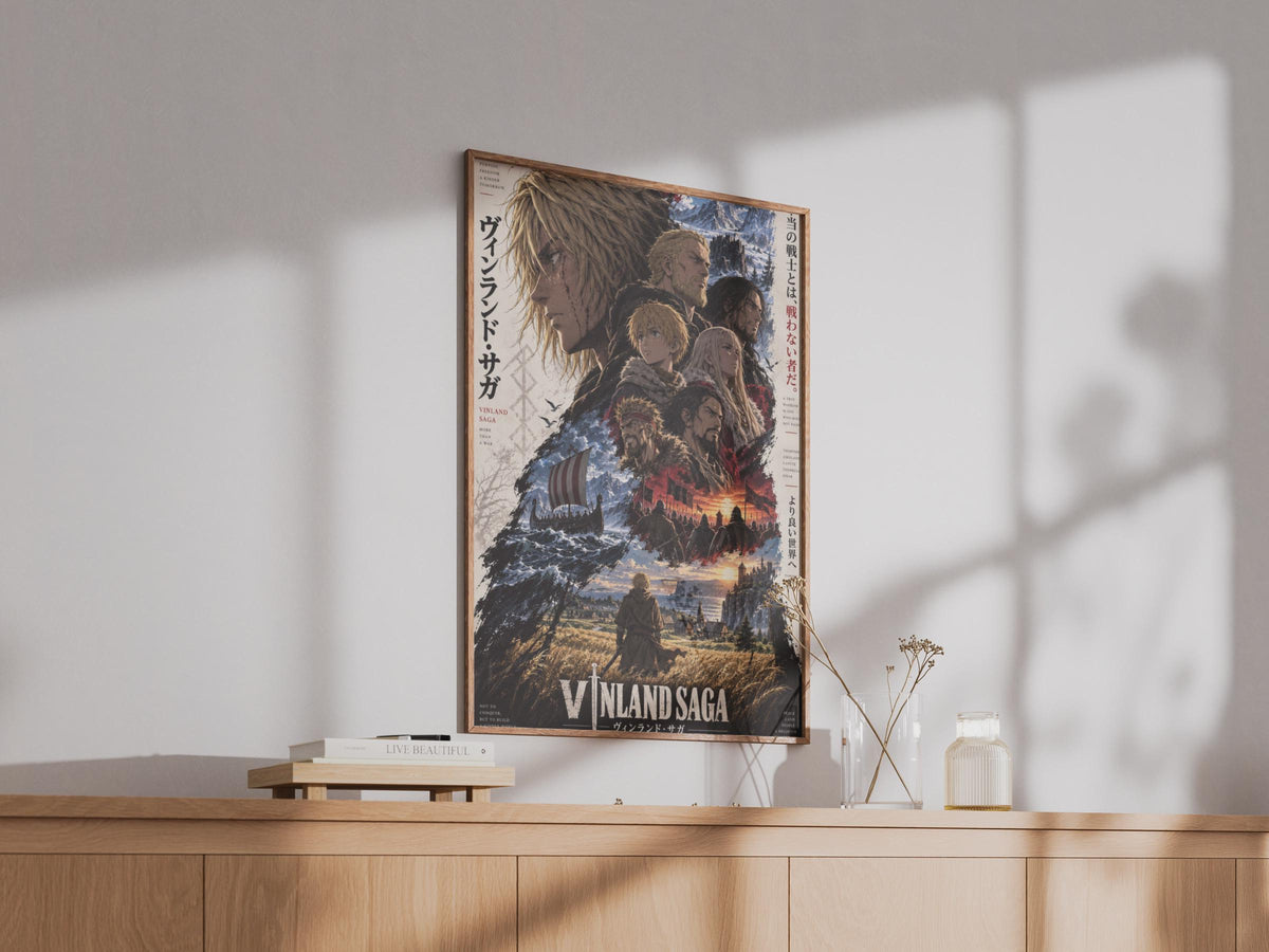Vinland Saga Anime Collage Poster, Thorfinn Viking Wall Art, Manga Print