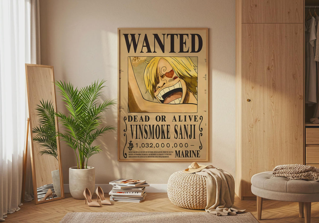Sanji Wanted Poster Print, Vinsmoke One Piece Anime Wall Art, Manga Fan Gift